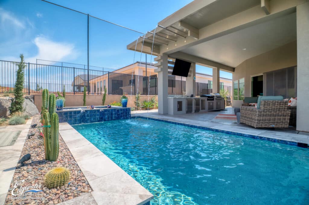 Custom pool by Edgewater Custom Pools – 553 Falcon View Drive