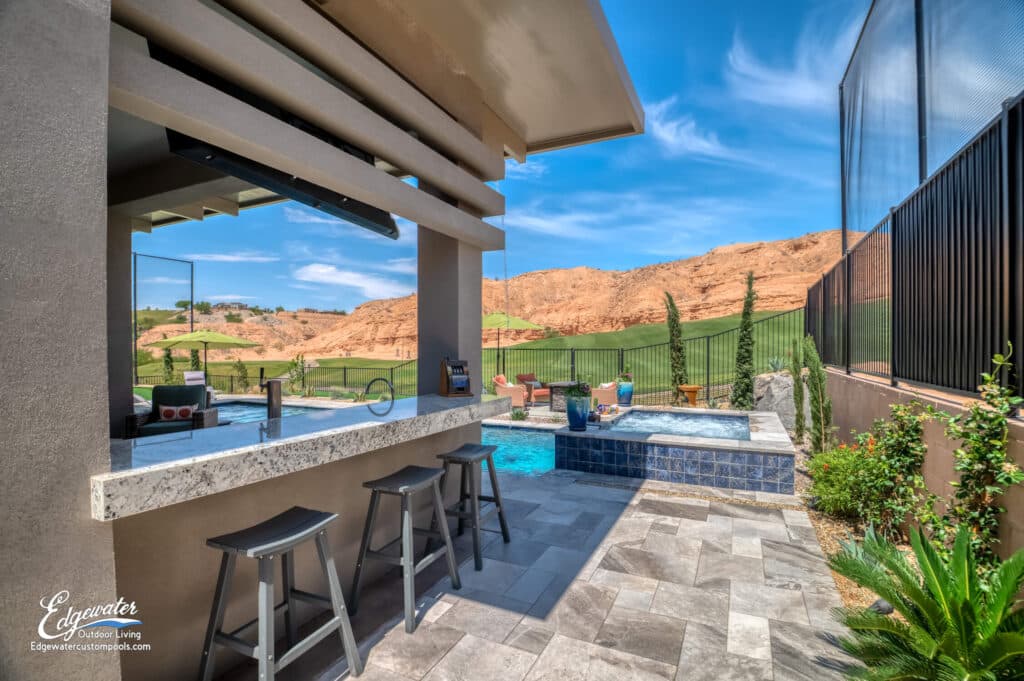 Outdoor living by Edgewater Custom Pools &ndash; 553 Falcon View Drive