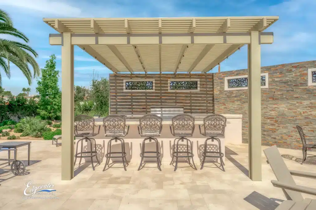 Outdoor living by Edgewater Custom Pools &ndash; 3550 E. Pama Ln