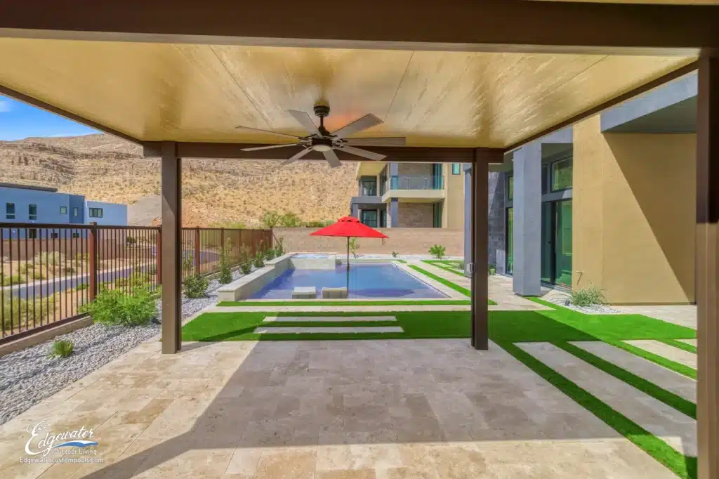 Patio and outdoor living by Edgewater Custom Pools – 5426 Mesa Edge Ct